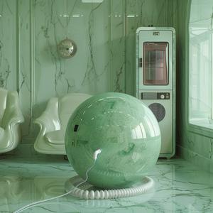 green  sphere  futuristic  sofa  decadence  hose  fridge  design  interior  modern 1075378