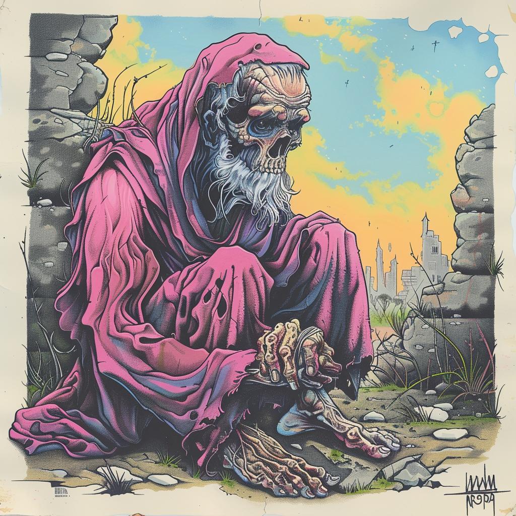 naturalistic  spiritual  terror  dark  occult  old  man  robe  Bernie  Wrightson 930217