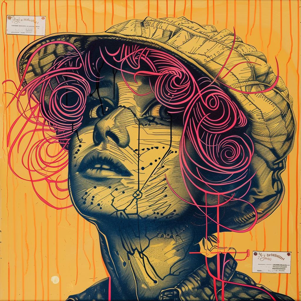 encaustic  paint  palette-knife  impasto  woman  hat  art  colorful  style  expression 947624