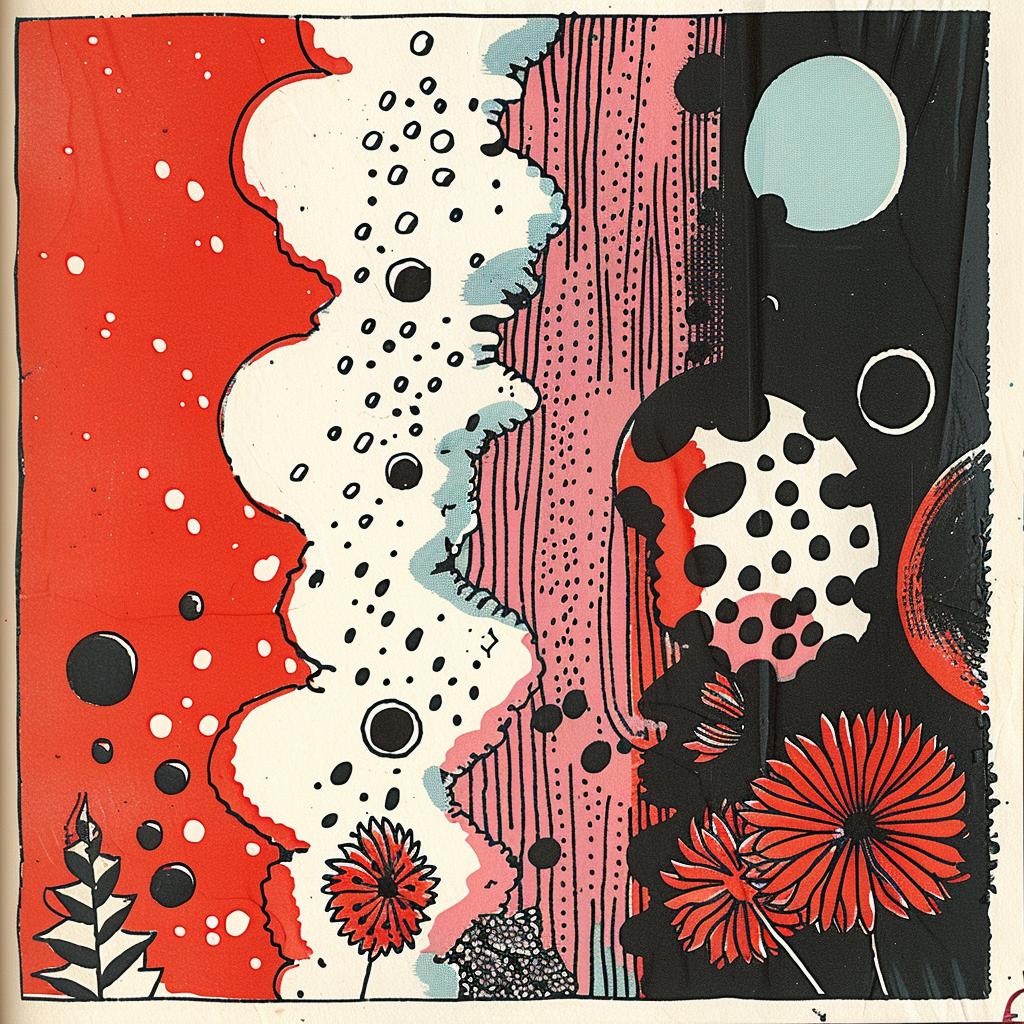 book  red  black  cover  flowers  bubbles  artistic  design  illustration  graphic 917111