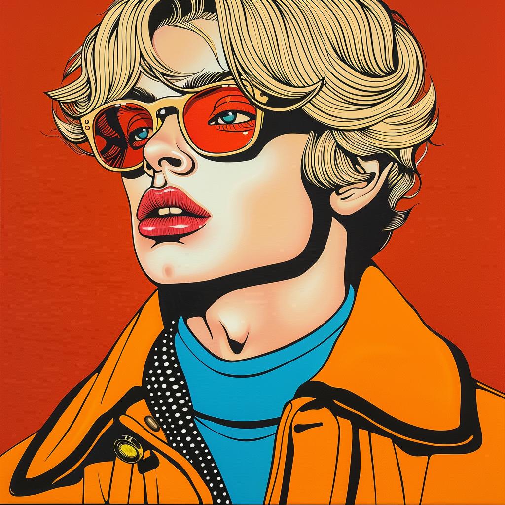 popart  blond  sunglasses  man  nerd  vibrant  portrait  colorful  cartoonish  stylized 973765
