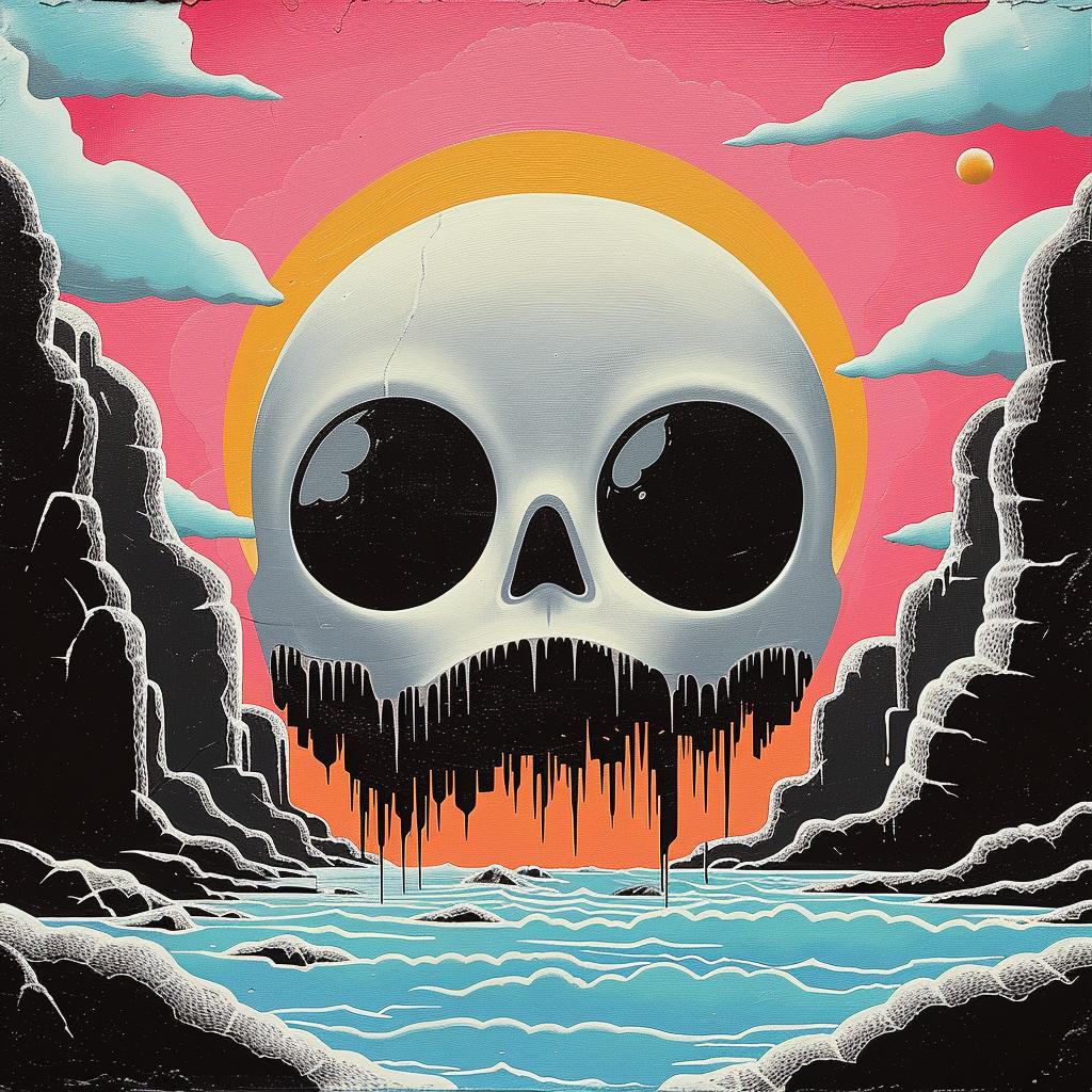 album  cover  surreal  skull  Joan  Cornella  creative  art  graphic  stylized 1018724
