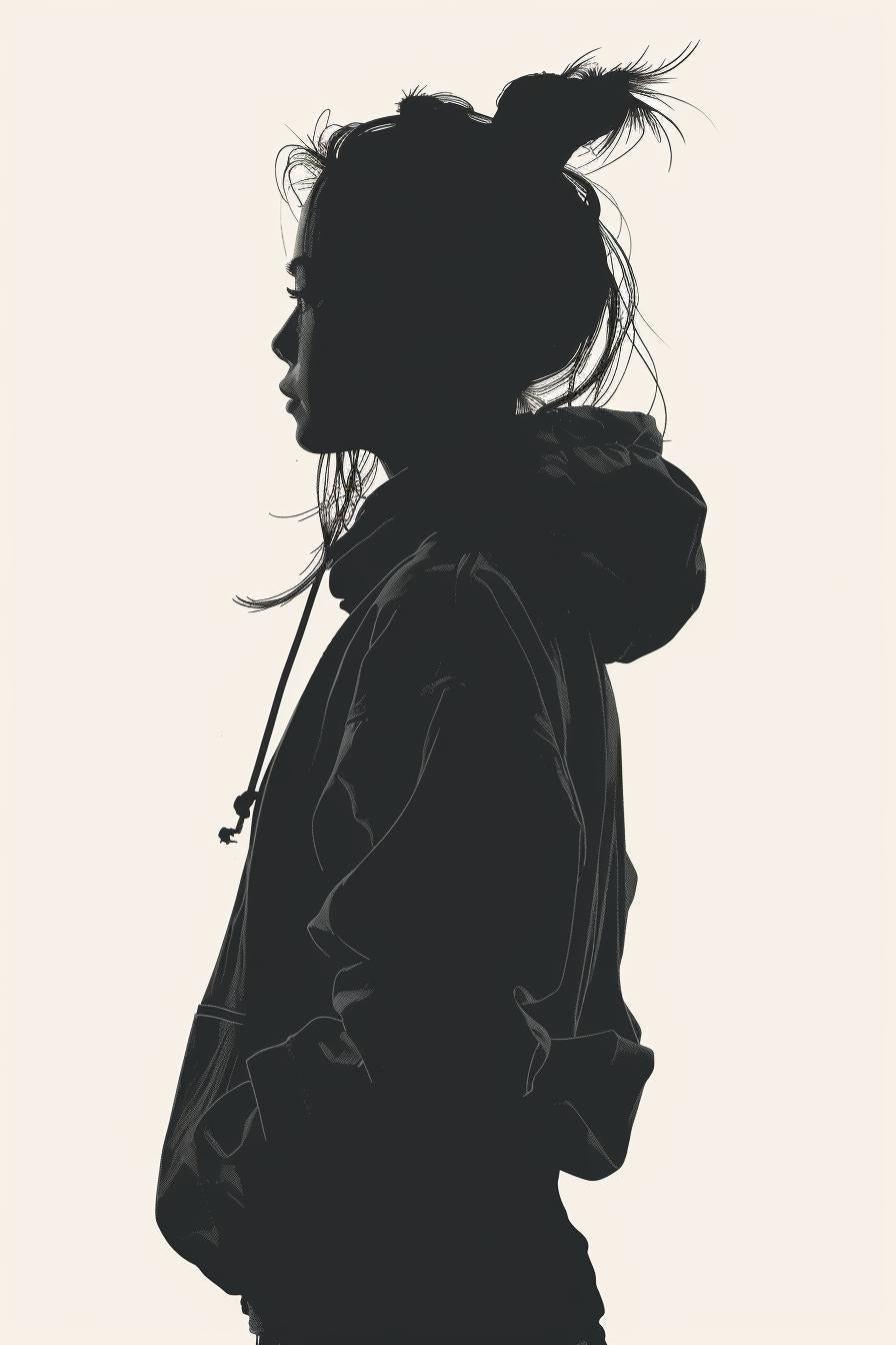 silhouette  girl  hoodie  white  vector  modern  fashion  urban  graphic  style 954424