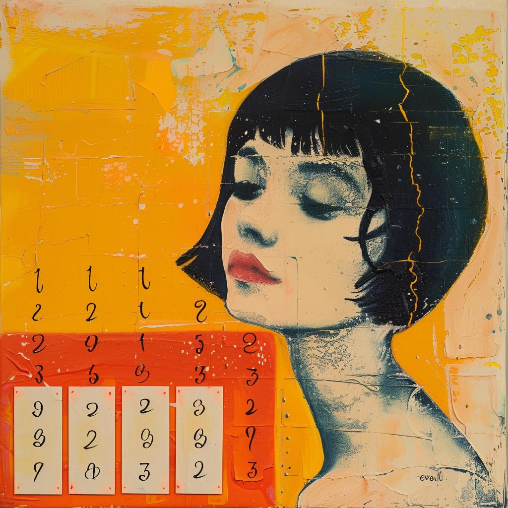 encaustic  paint  palette-knife  impasto  calendar  woman  Joan  Cornella  artwork  vibrant 1016127