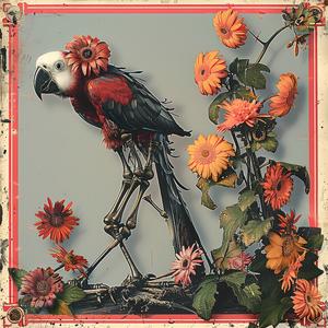 bird  flowers  chromolithography  frame  parrot  nature  illustration  colorful  floral  art 1041010