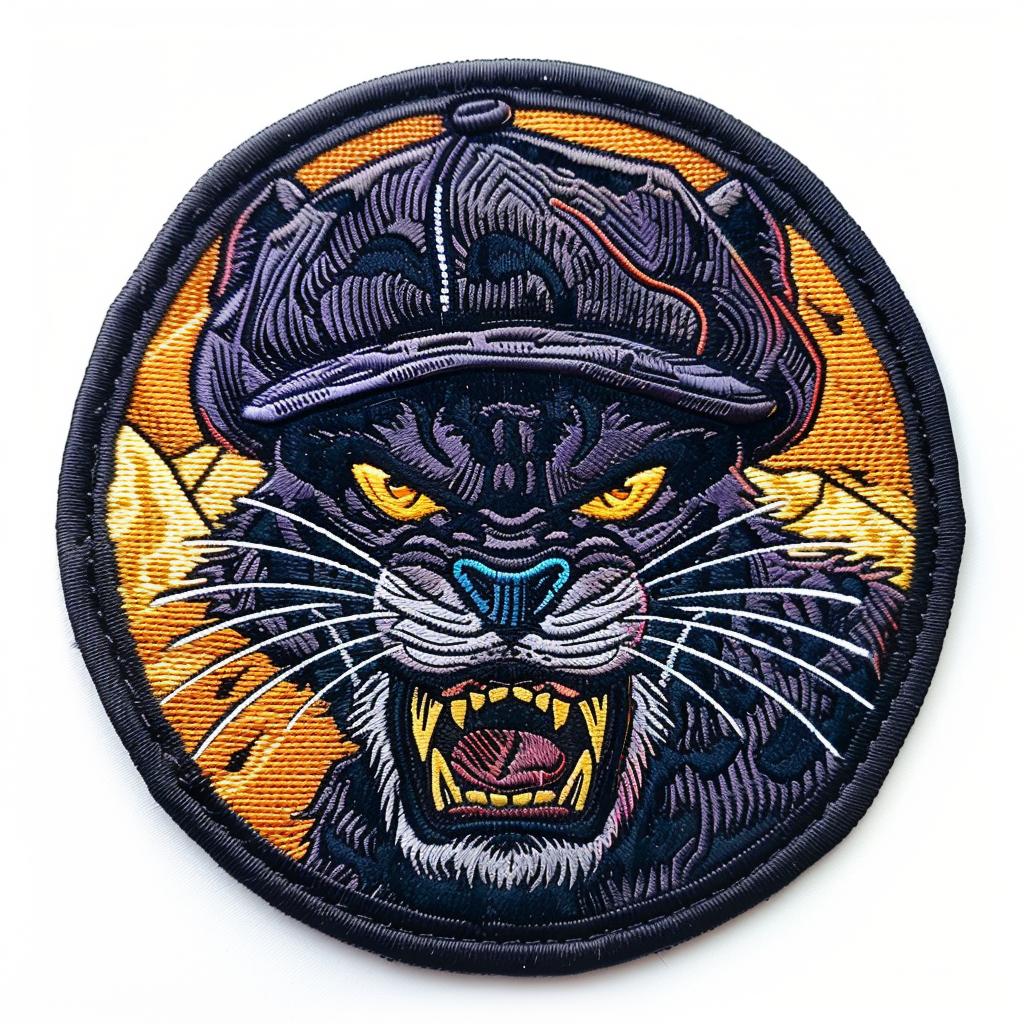 patch  streetwear  panther  angry  chenille  embroidered  contrast  simple  minimal  white 955053