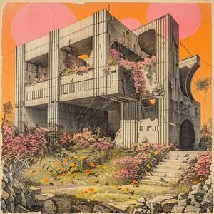abandoned  decrepit  blackwhite  technicolor  flowers  building  architecture  FrankLloydWright  nature  artwork 1036551
