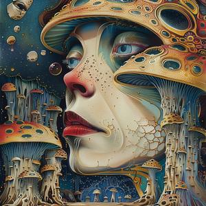 mushrooms  head  mushroom  cloud  background  vintage  comic  ArtNouveau  Surrealism  fusion 1076043
