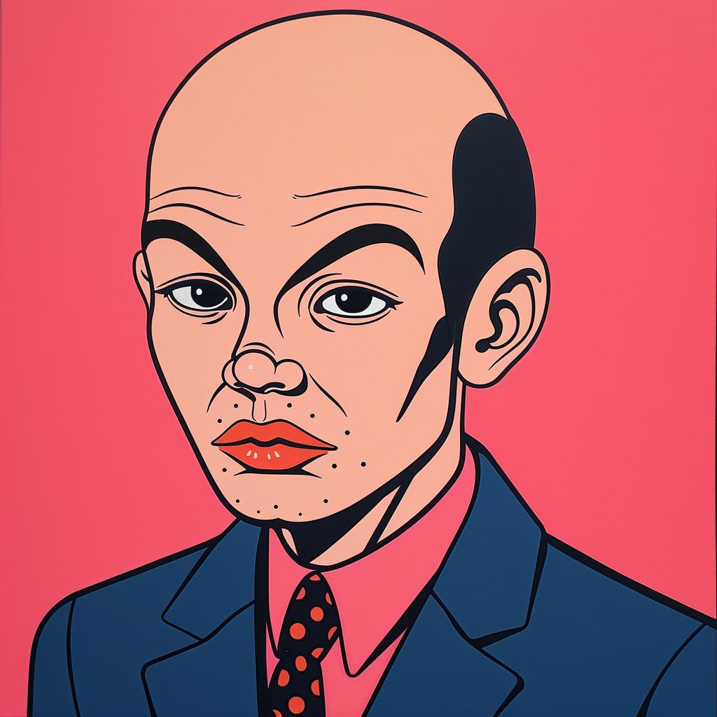 bald  man  suit  portrait  painting  expression  business  artwork  character  figure 1023426