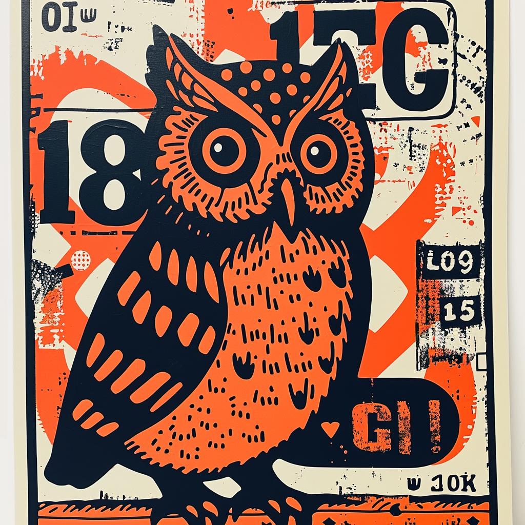 owl  poster  abstract  art  orange  black  design  streetwise  vintage  symbol 950031