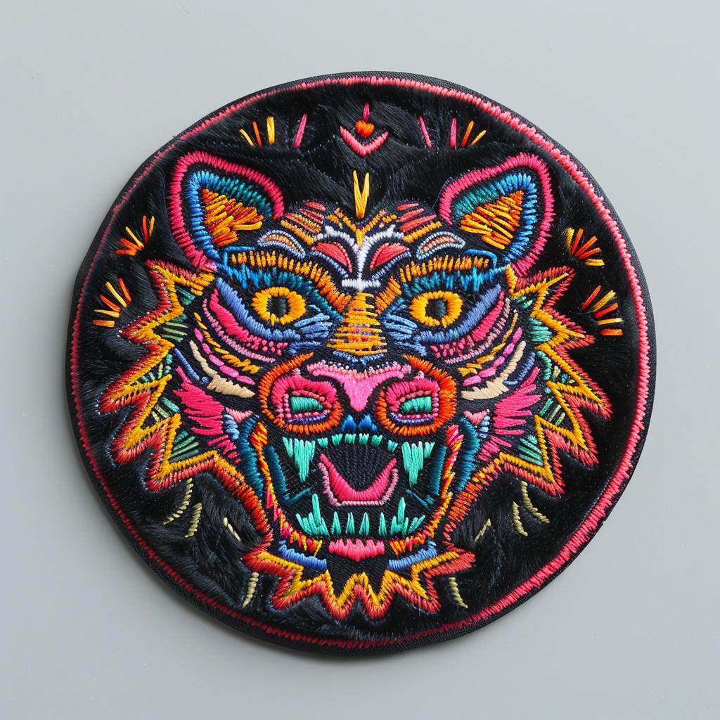 streetwear  patch  tiger  embroidered  black  pink  chenille  simple  culture  design 961458