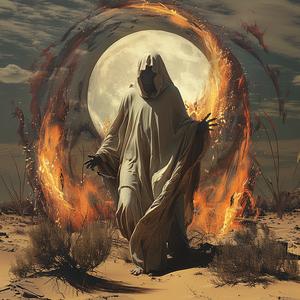 grim  reaper  fire  chromolithography  desert  full  moon  dark  mystical  HD 1056667