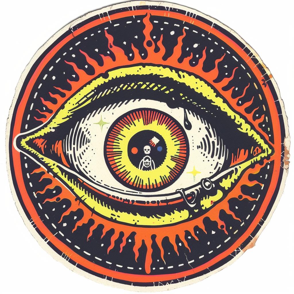 provocative  art  Robert Crumb  introspective  spiritual  dark  occult  eye  graphic  sticker 935316