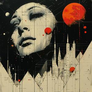 painting  vampire  Audrey  Kawasaki  moonlight  red  black  paint  El  Lissitzky 1058640