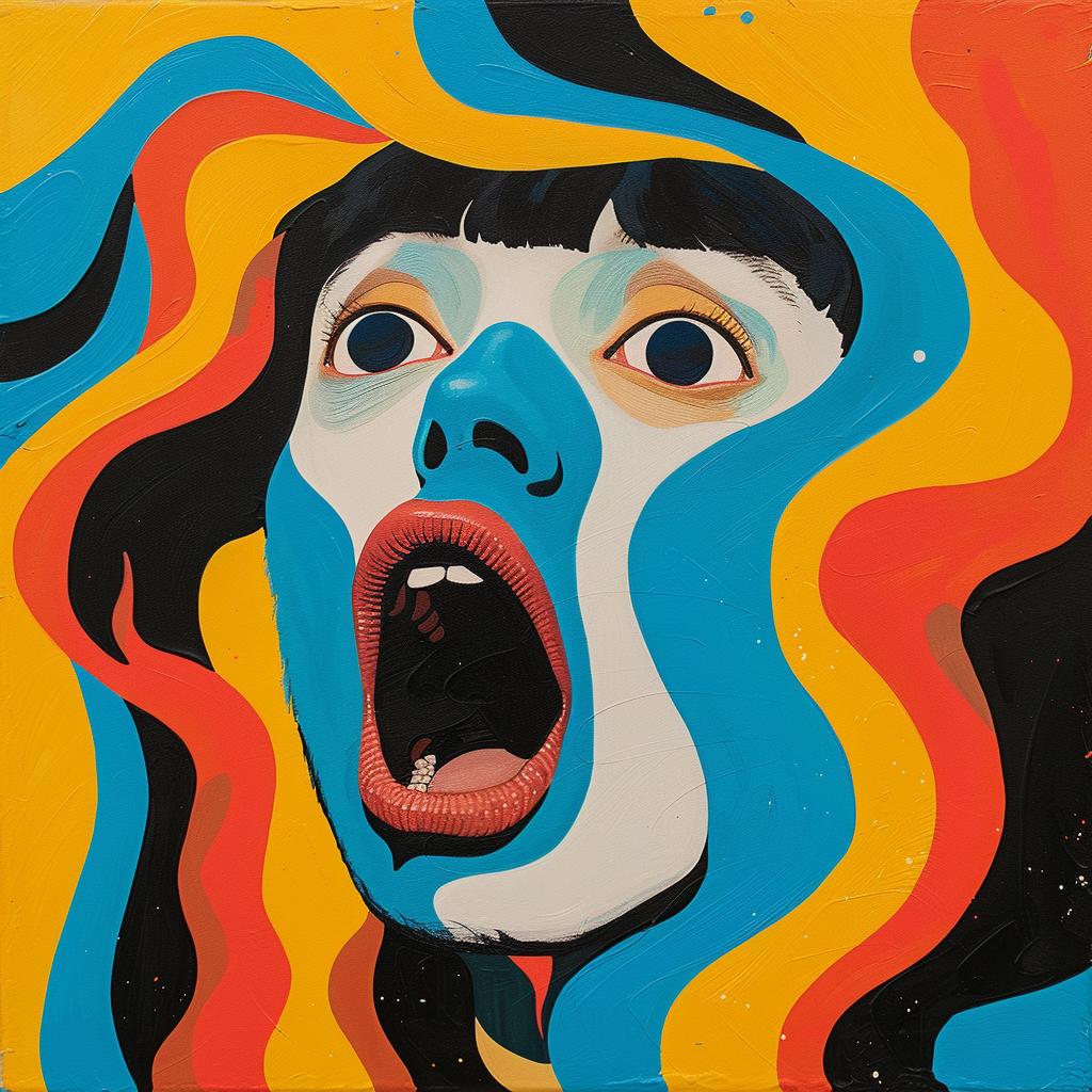 surreal  woman  scream  abstract  expressionism  colorful  emotion  art  portrait  painting 977287