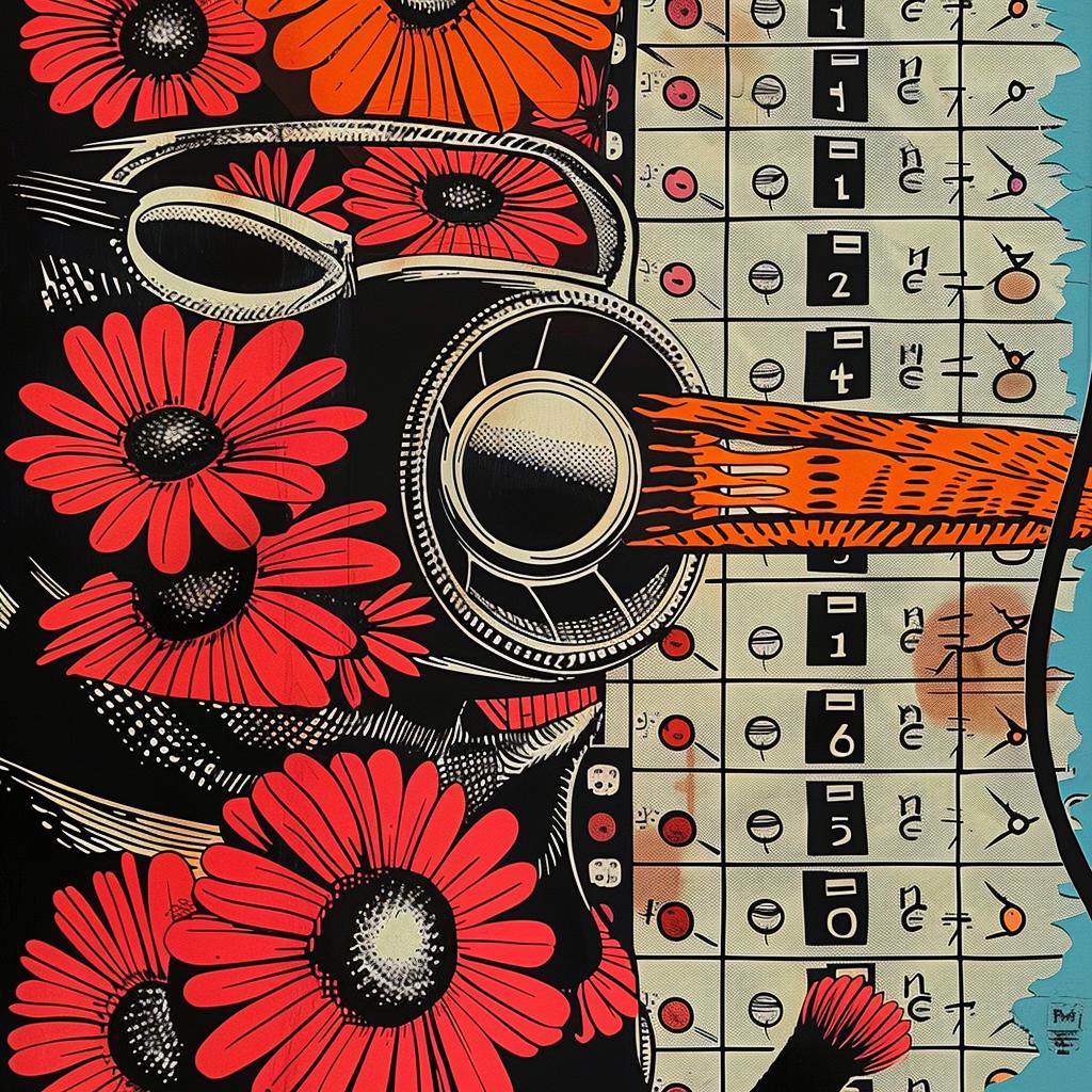poster  flowers  guitar  abstract  impressionism  collage  graphic  colorful  design  vibrant 950455