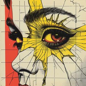 devil  girls  surreal  broken  star  makeup  dripping  risograph  art  design 1036964