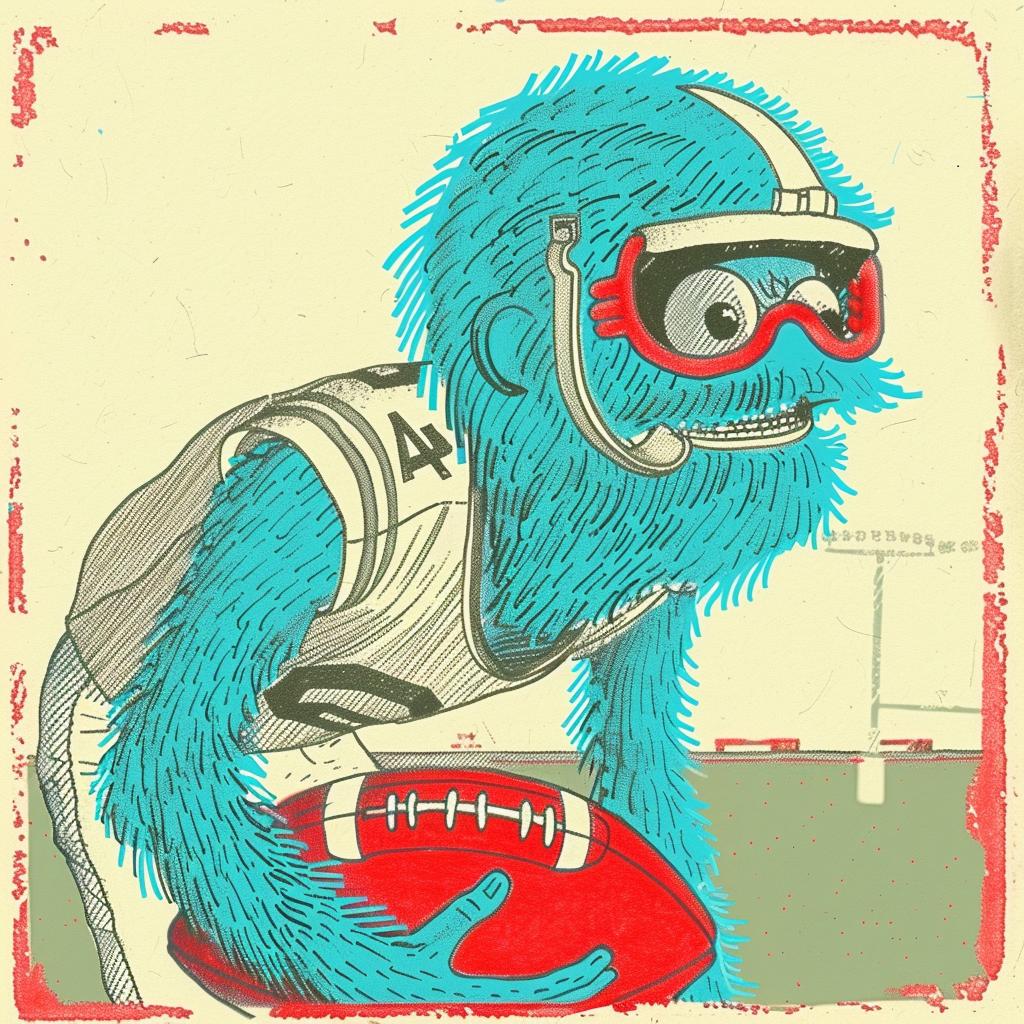 football  player  helmet  uniform  cartoon  character  ball  sports  humor  illustration 940355