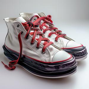 sneakers  white  red  laces  pair  studio  photography  low  top  style 1038088