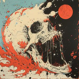 album  cover  surreal  skull  poster  chaos  visceral  red  paint  symbolist 1078129