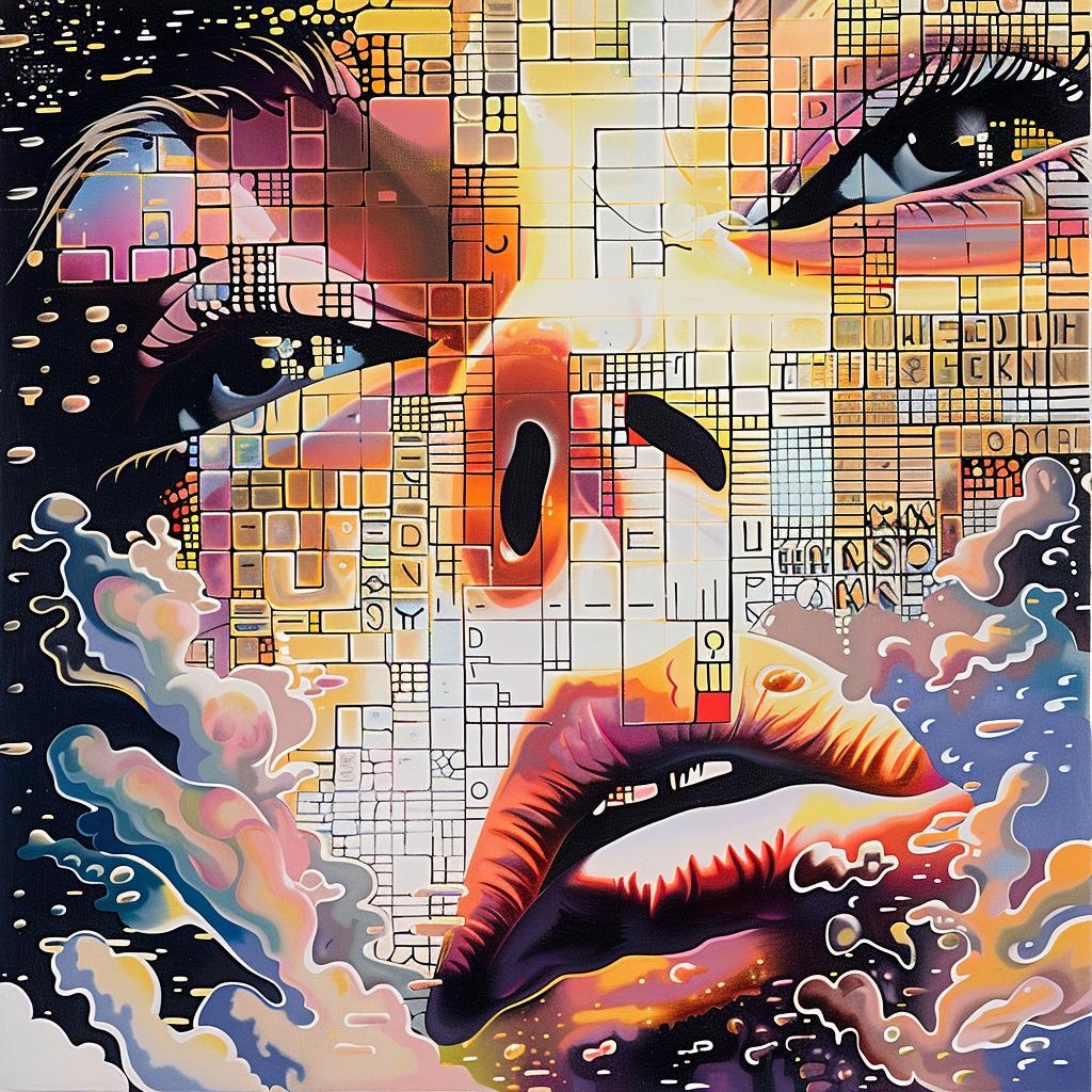 portrait  woman  city  skyline  background  painting  blend  urban  colors  modern 950794