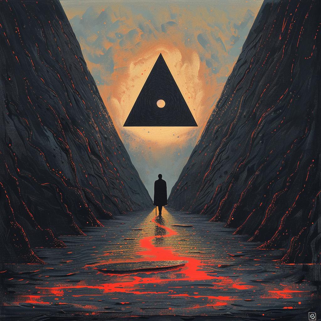 path  triangle  surreal  journey  mystical  symbolic  atmospheric  volumetric  natural  landscape 962993