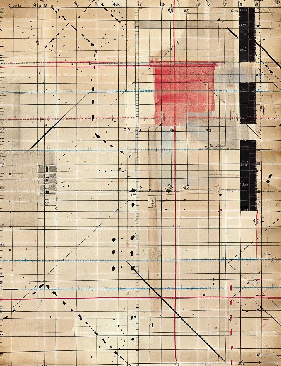 drawing  square  red  black  lines  minimal  pattern  homemade  tape  ledger 962032