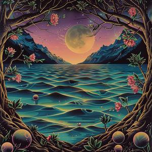 chromolithography  lake  moonlit  nature  trees  flowers  artwork  landscape  painting  scenery 1047591
