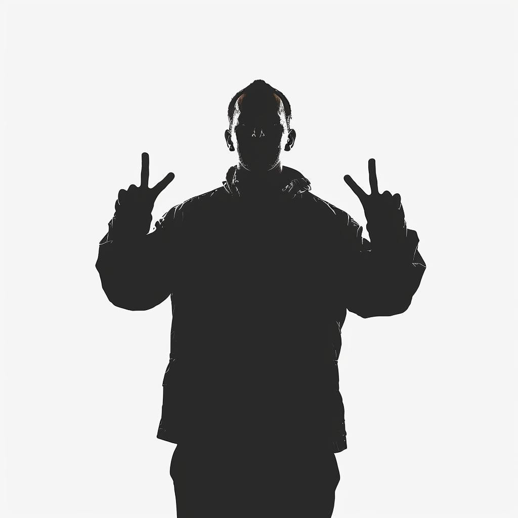 silhouette  man  American  sign  language  illustration  black  white  background  victory 954147