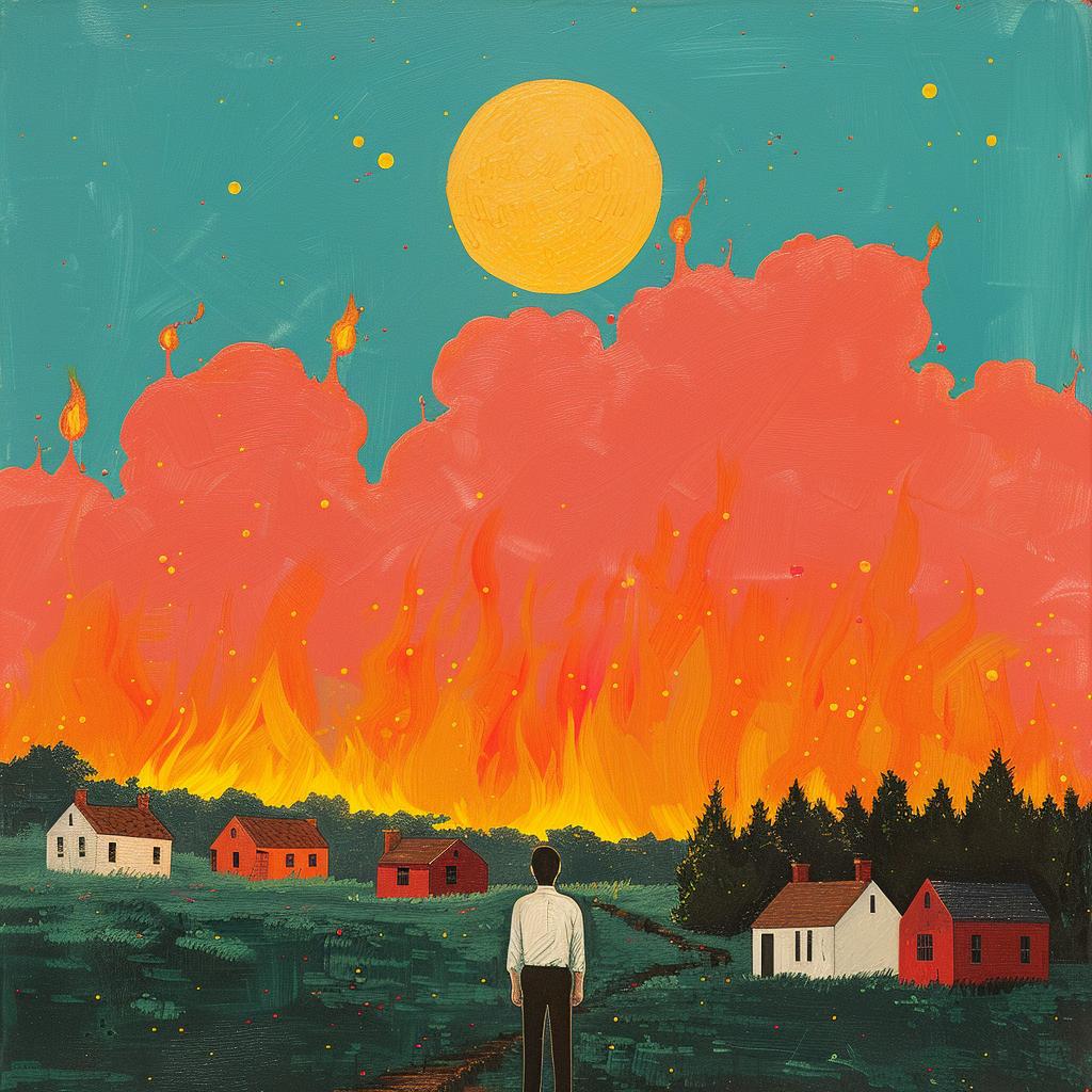 Surreal  Fire  Man  Distance  Creative  Album  Cover  Joan  Cornella  Landscape 1017634