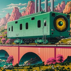 train  bridge  mountains  minimal  chromolithography  Escher  landscape  structure  fantasy  natural 1037709