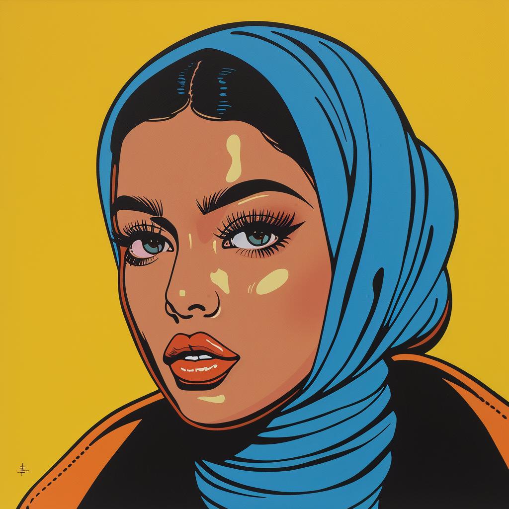 woman  hijab  popart  colorful  cultural  portrait  stylized  modern  headscarf  identity 1023683