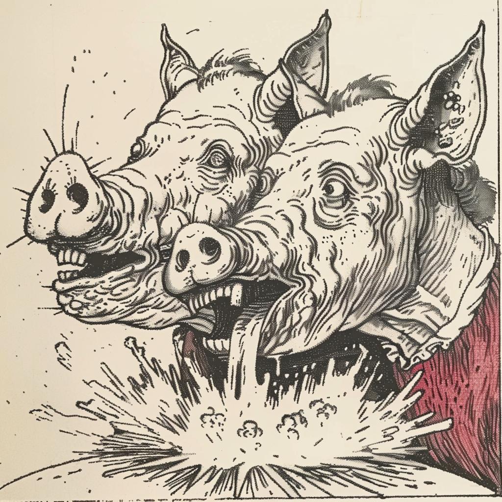 pig  drawing  mythical  creature  terrifying  conjoined  Todd  McFarlane  horror  illustration 929105