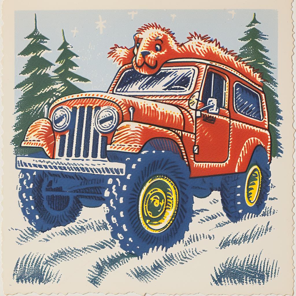 poster  dog  jeep  funny  cartoon  vehicle  humor  adventure  animal  wildlife 962708