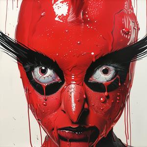 DADA  creature  dripping  blood  woman  four  eyes  surrealism  airbrush  art 1072561