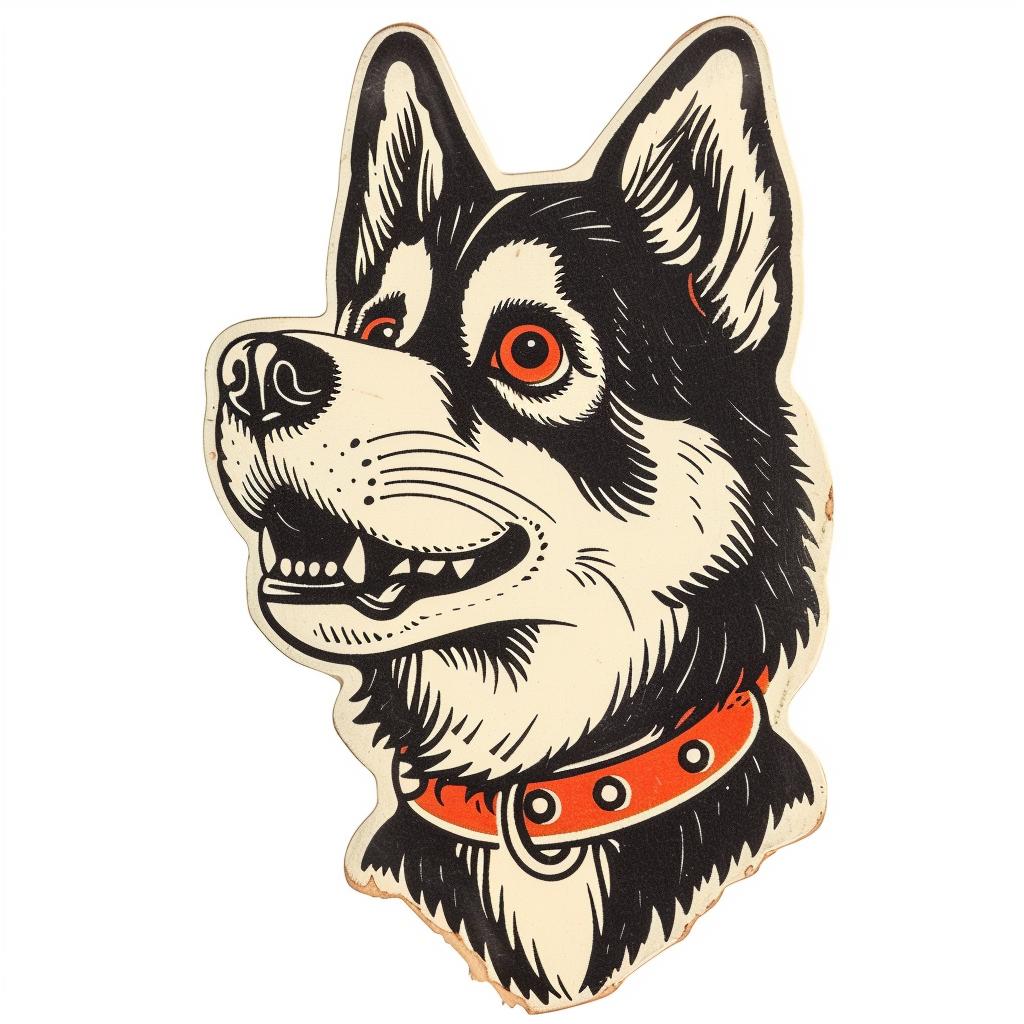 dog  siberian  husky  sticker  white  background  collar  cute  pet  animal 943063