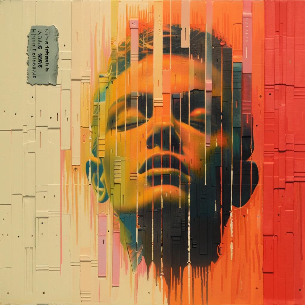 painting  man  face  red  background  vibrant  art  expression  abstract  canvas 975267