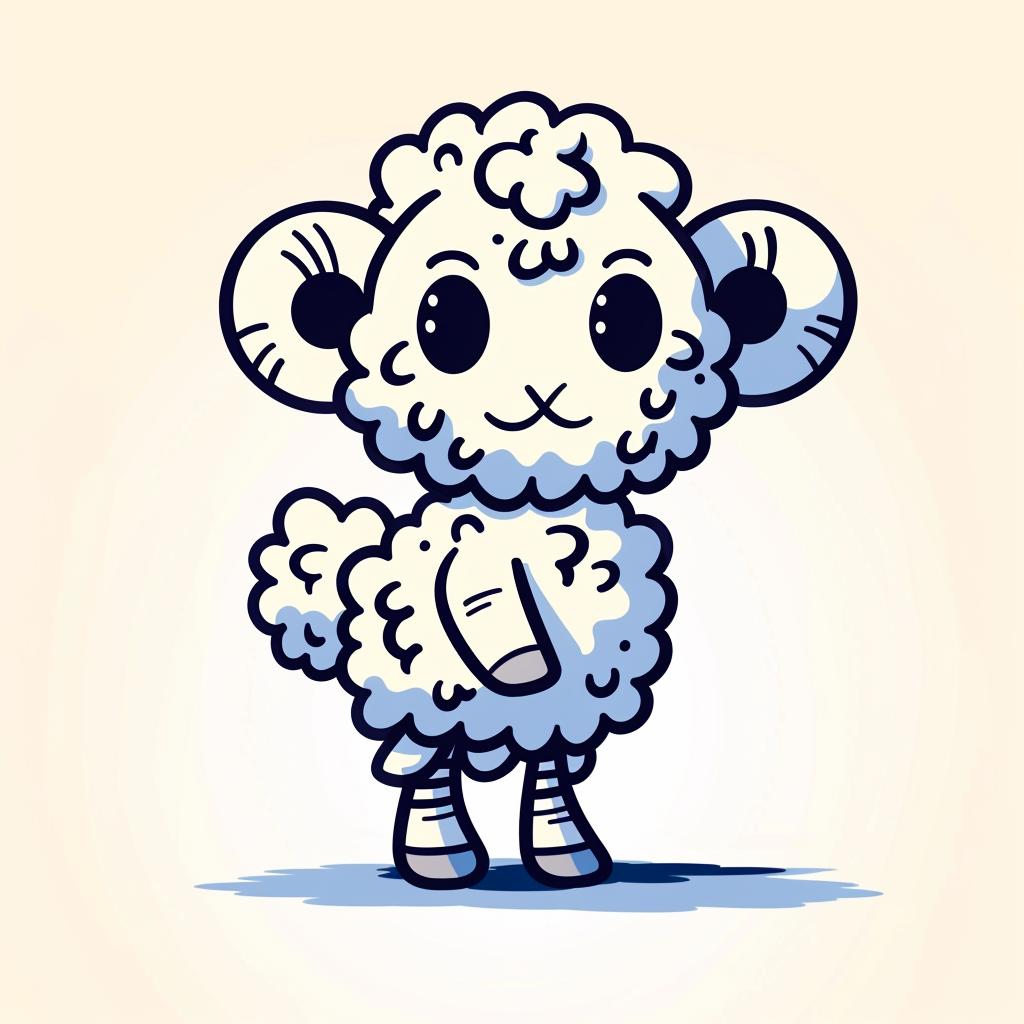 sheep  cartoon  character  broken  leg  standing  humor  animation  whimsy  design 1027611