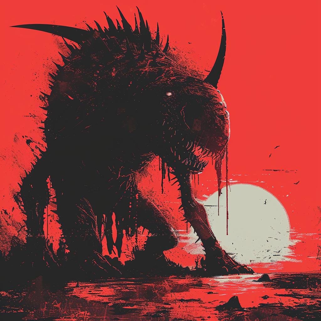 surreal  album  cover  hyper-realistic  screenprinting  chromoluminosity  axonometrics  creature  movie  poster 961613