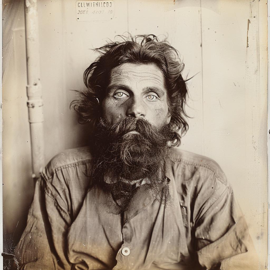 crazy  bill  prisoner  photo  polaroid  vintage  beard  1912  history  portrait 1020452