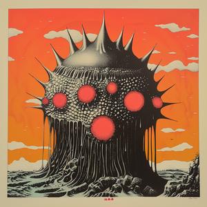 poster  band  Black  Keys  chromolithography  surrealism  monoprint  peach  hues  abstract 1037332