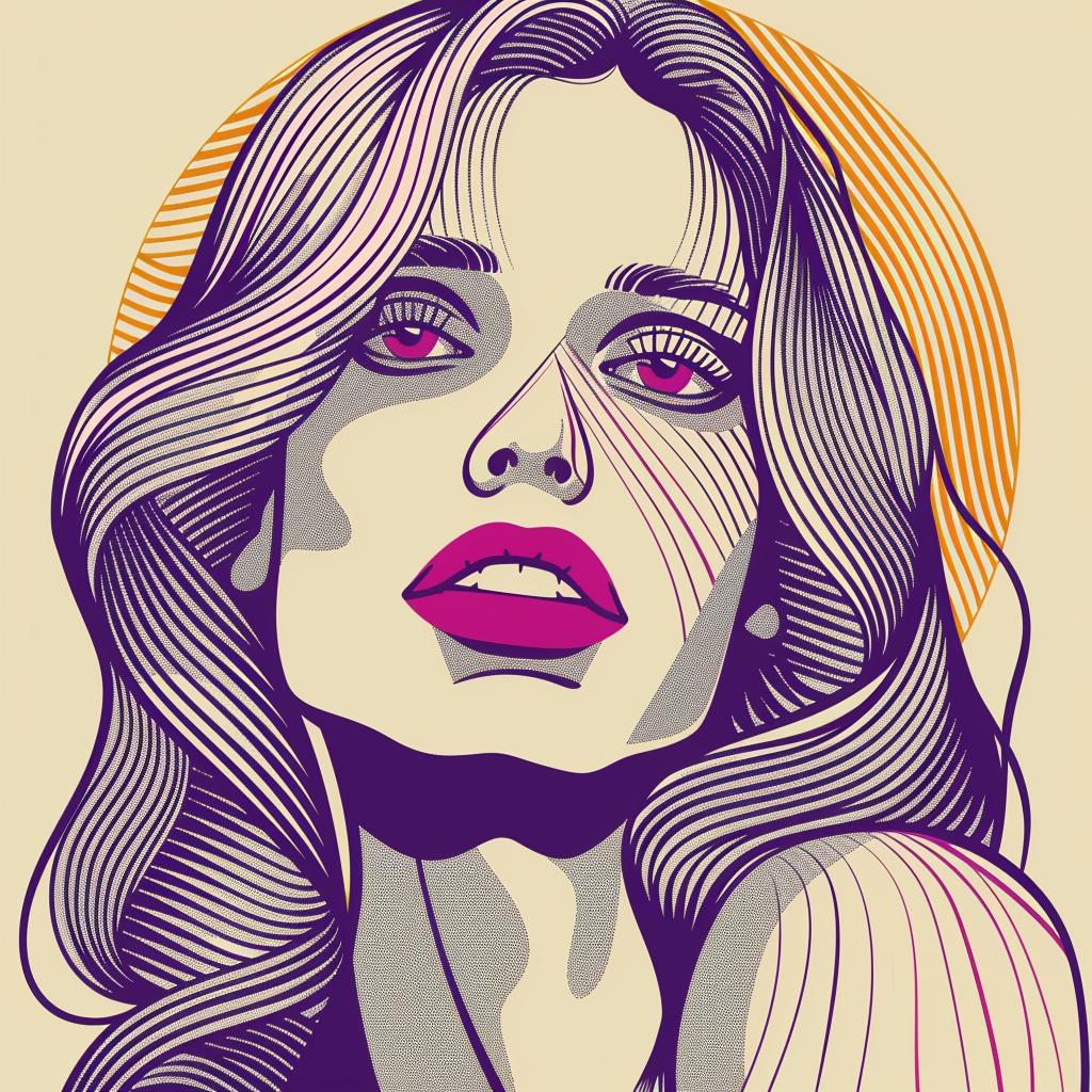 Pop  Art  Blonde  Woman  Long  Hair  Purple  Lipstick  Fashion  Portrait 937064
