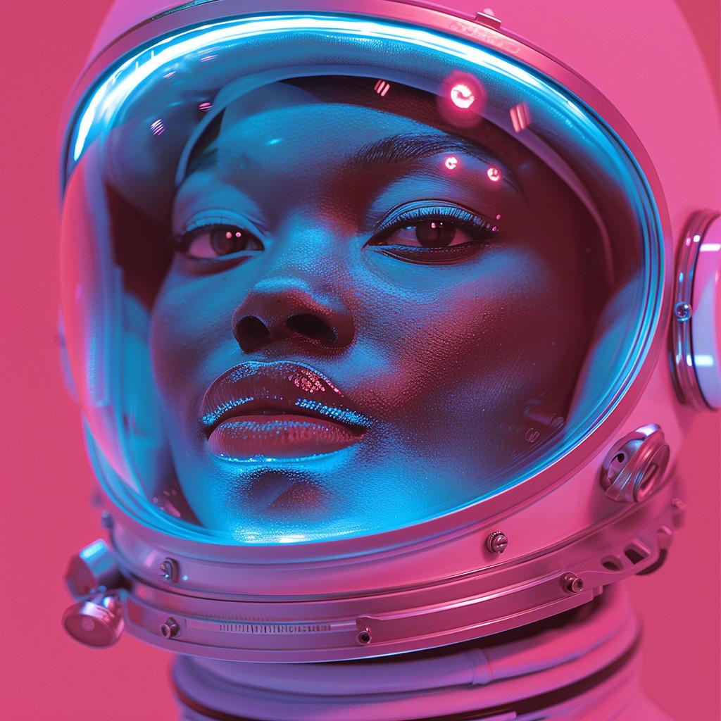 astronaut  female  lighting  neon  glow  surreal  double  photo  grain  natural 1030949