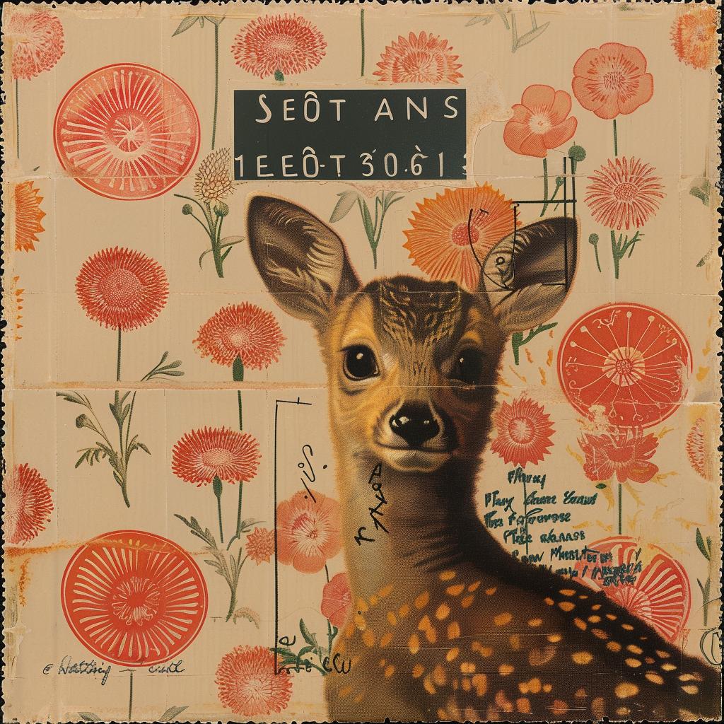 deer  flowers  postcard  palette  knife  naturalistic  artwork  flowerpunk  introspective  spiritual 975535
