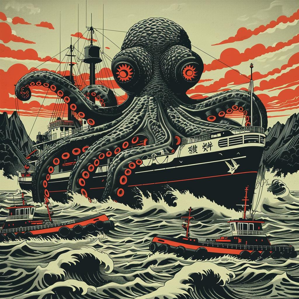 octopus  boat  ocean  attack  marine  vivid  wildlife  fishing  dynamic  surreal 947059