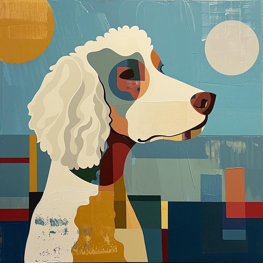 dog  poodle  painting  sun  background  artwork  canine  vibrant  warmth  colorful 938504