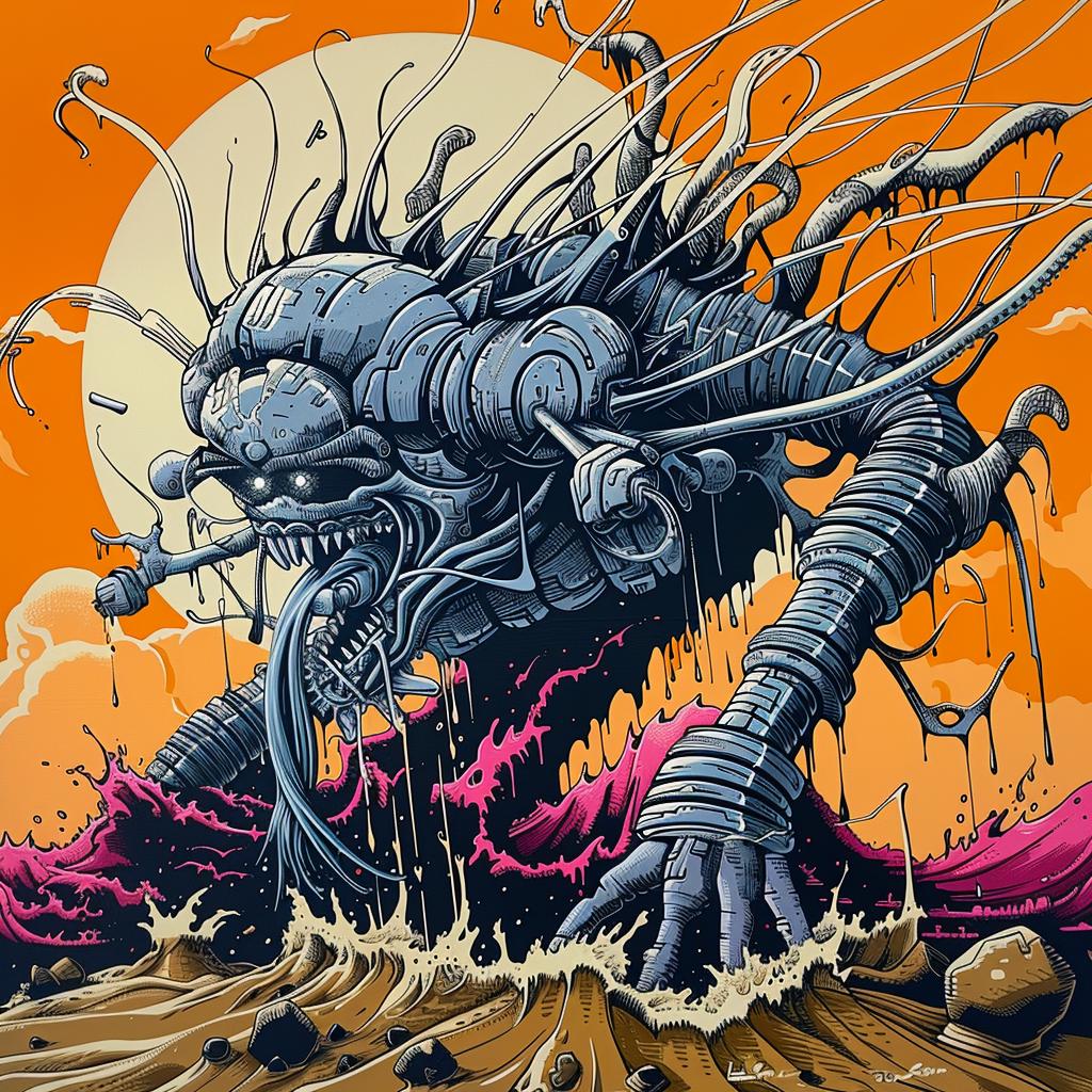 monster  tentacles  painting  Japanese  horror  fantasy  mythical  creature  vivid  dramatic 949081