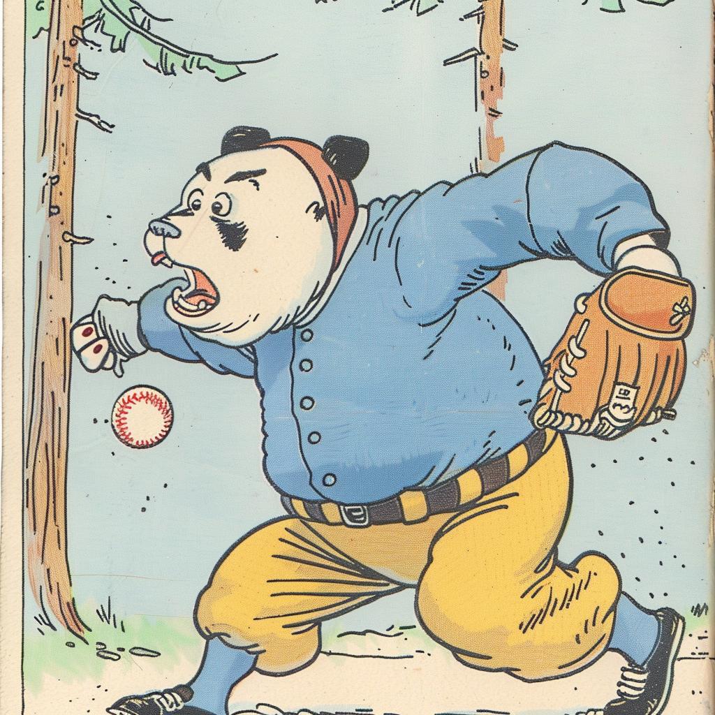 panda  baseball  outfield  cartoon  illustration  sport  fun  animal  art  vintage 938911