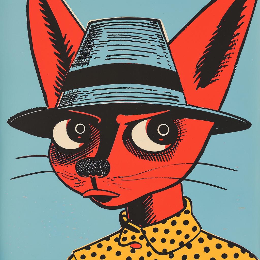 fox  hat  cap  cartoon  vibrant  portrait  Kirby  1950s  art  illustration 921687