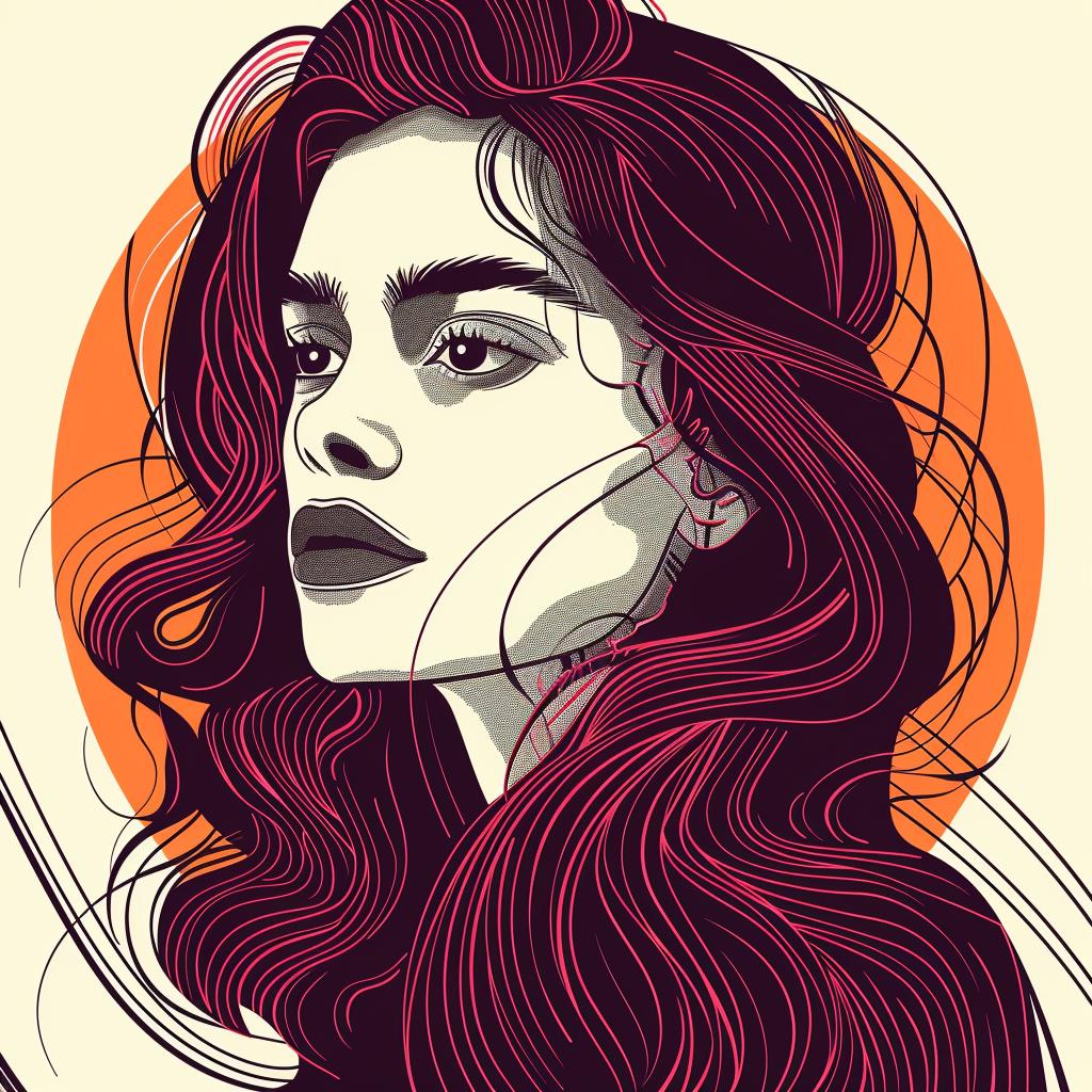PopArt  woman  brunette  portrait  longhair  background  orange  colorful  artistic  modern 936918